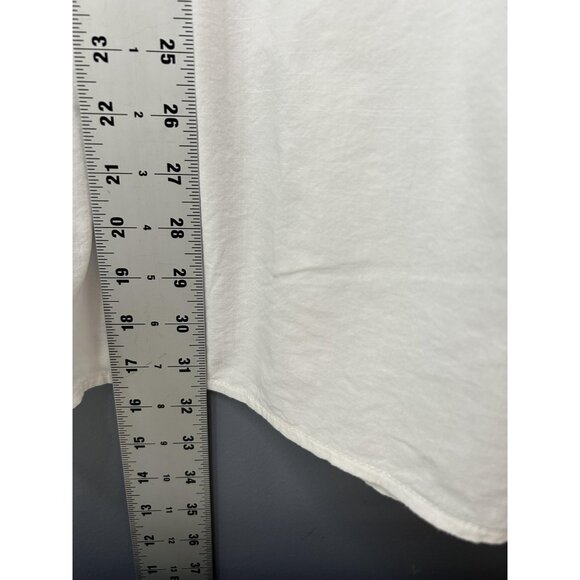 American Eagle Shirt Womens L White Oversized Fit Boyfriend Button Long Sleeve - Picture 10 of 16